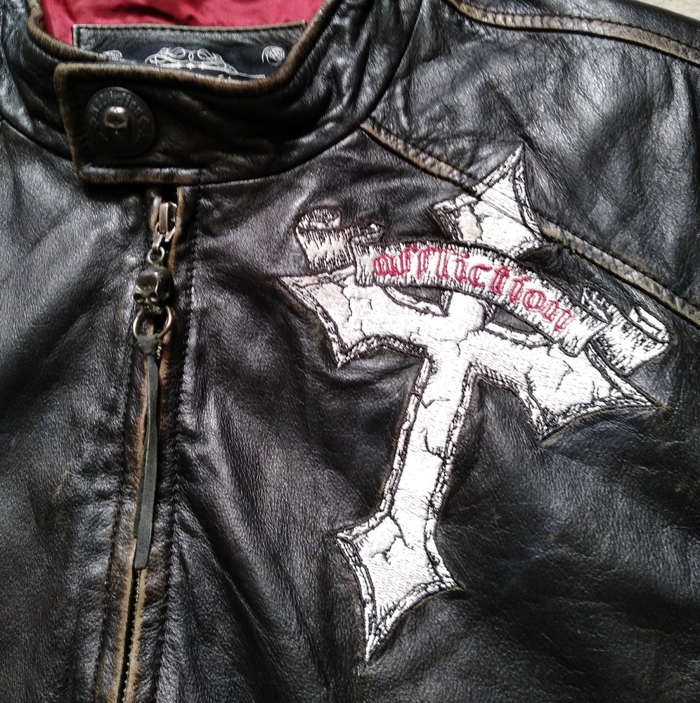 Mens Affliction Live Fast Leather - Picture 3 of 8